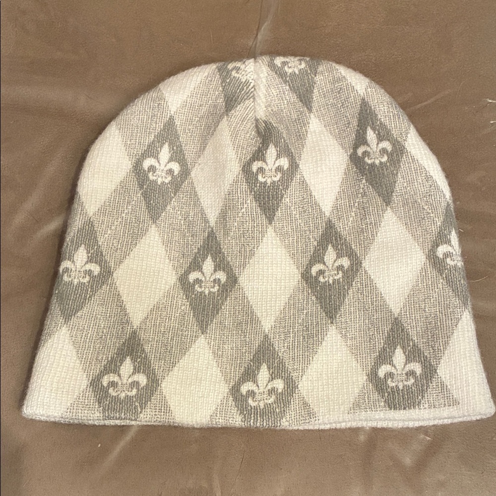 Saints 🥳HP🥳Gray and White Argyle Beanie